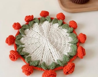 Versatile Crochet Flower Coaster Pattern, PDF Tutorial for Coaster & Bouquet Design, handmade mothers day gift,  step-by-step video tutorial