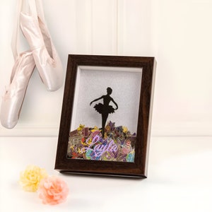 Personalized Dance Pin Shadow Box • Personalized Dance Pin Shadow Box with Name + Pose • Dance Medal Display • Gift for Dancer/Ballerina