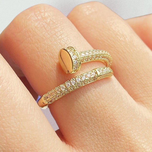 Handmade Gold Nail Ring