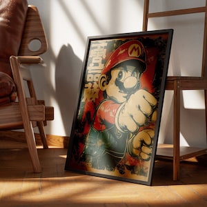 Mario 030 Japanese Art Style Digital Print Poster - Exclusive Mario Poster, High-Quality Instant Download