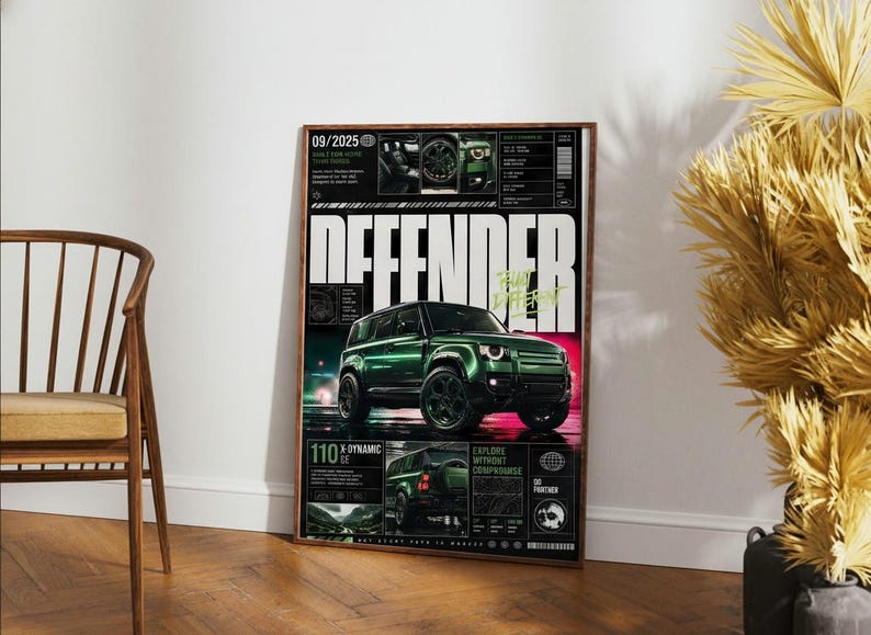 Green 4x4 Defender Print