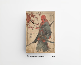 Red Hood 074 Poster Japanese Art Style Digital Print - Exclusive Poster, High Quality Instant Download