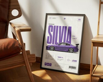 Nissan Silvia S15 JDM Sports Car Poster
