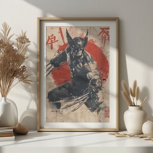 Wolverine 076 Poster Japanese Art Style Digital Print - Exclusive Marvel comic book Poster, High Quality Instant Download