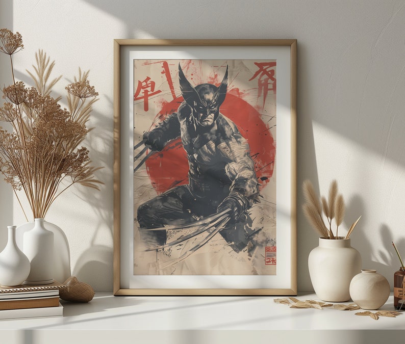 Wolverine 076 Poster Japanese Art Style Digital Print - Exclusive Marvel comic book Poster, High Quality Instant Download