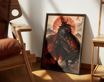 Dark Anime Demon Samurai Poster