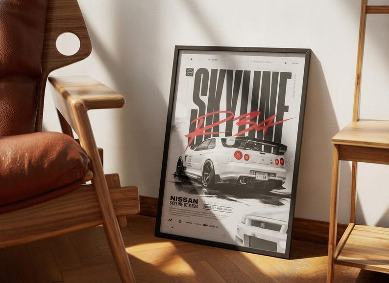 Nissan Skyline GT-R R34 Poster