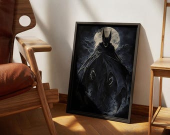 Dark Bat Demon Moon Poster