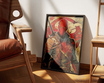 Red Hood Japanese Art Style Print – DC Comics Vigilante (Digital Download)