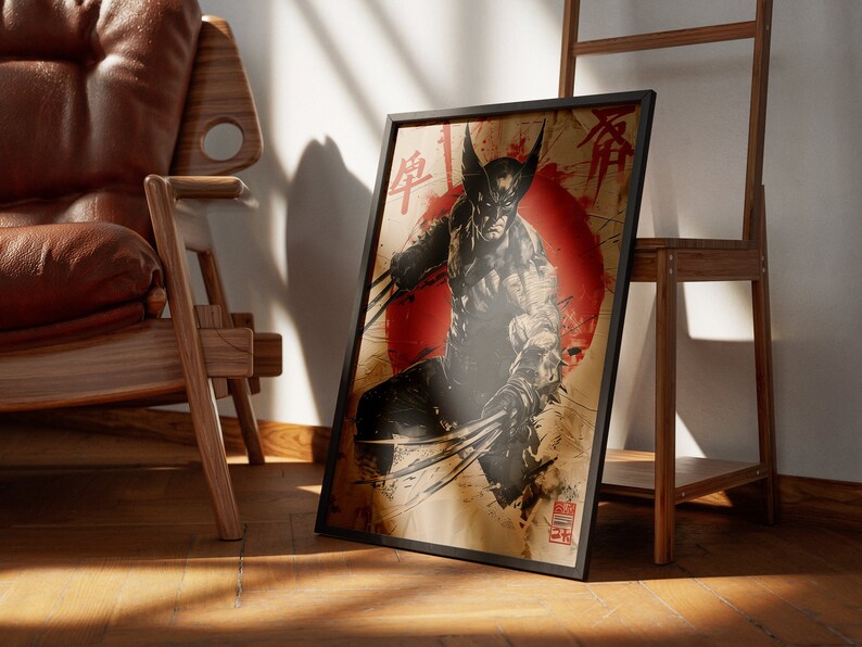 Wolverine 076 Poster Japanese Art Style Digital Print - Exclusive Marvel comic book Poster, High Quality Instant Download