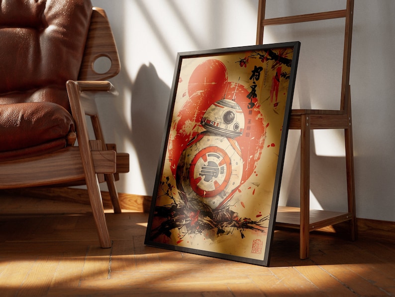 BB Druid 072 Poster Japanese Art Style Digital Print - Exclusive Space War Droid Poster, Instant Download