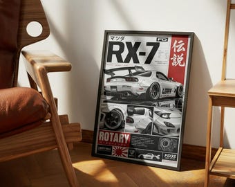 Mazda RX-7 FD3S Liberty Walk Poster