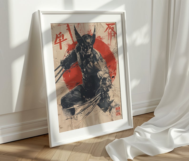 Wolverine 076 Poster Japanese Art Style Digital Print - Exclusive Marvel comic book Poster, High Quality Instant Download