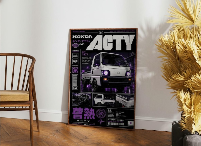 Honda Acty Kei Truck JDM Wall Art