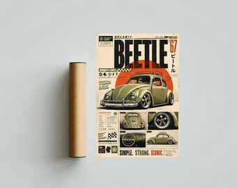 67 Beetle Silhouette Print