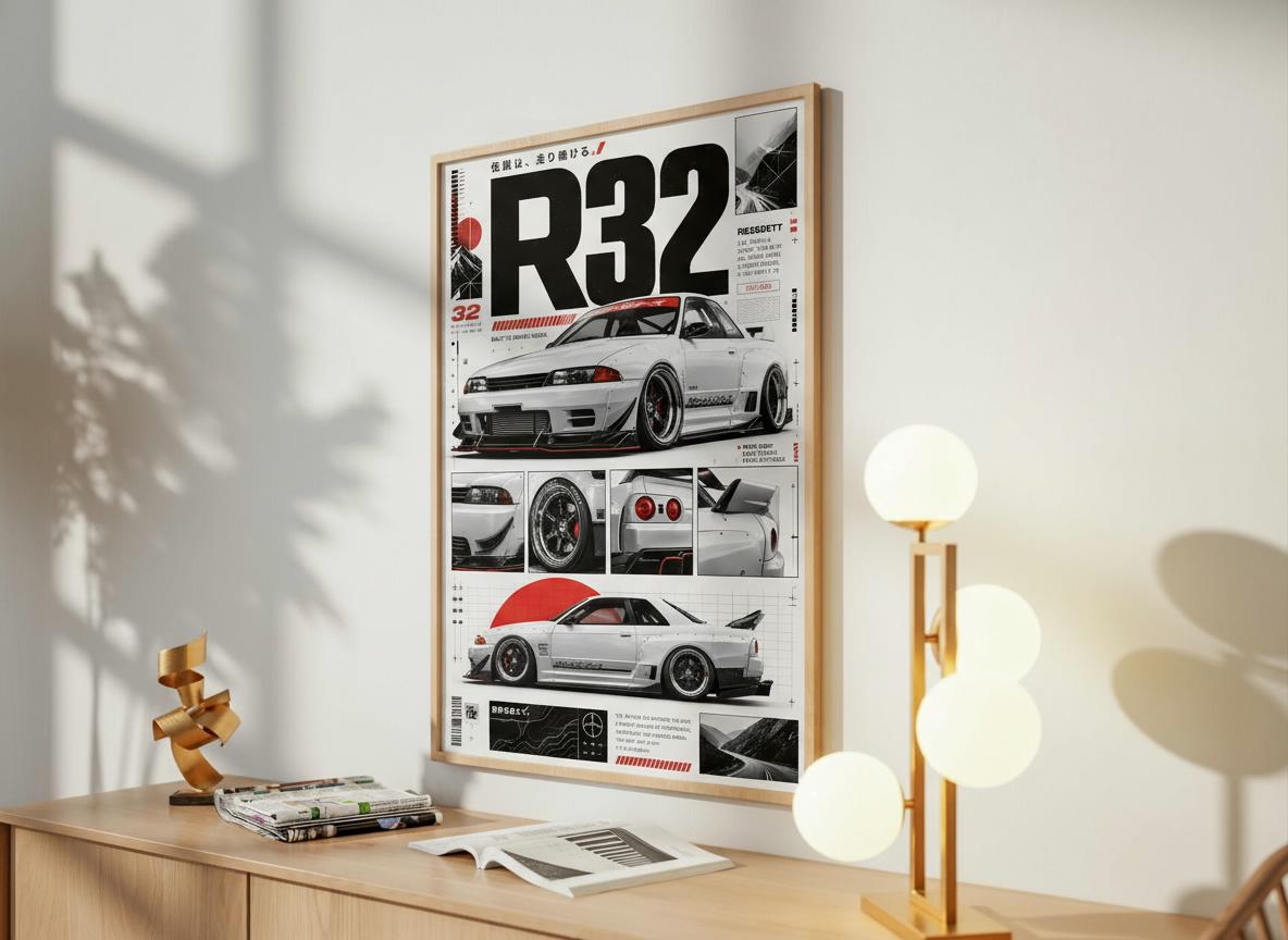 Nissan Skyline R32 Liberty Walk Poster: JDM Wide Body GTR Wall Art ...