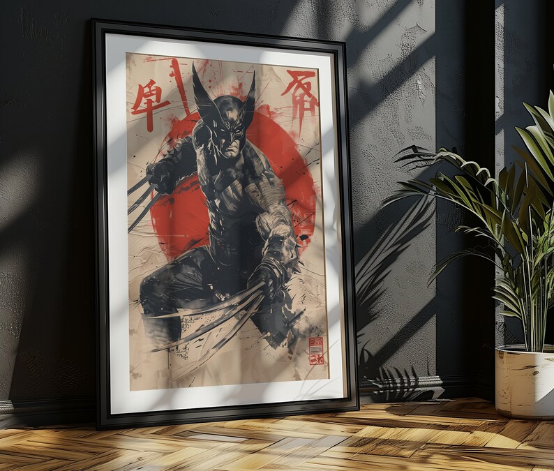 Wolverine 076 Poster Japanese Art Style Digital Print - Exclusive Marvel comic book Poster, High Quality Instant Download