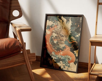 Wizard Dragon 057 Poster Japanese Art Style Digital Print - Exclusive Poster, High Quality Instant Download, Mystical Power Wizard
