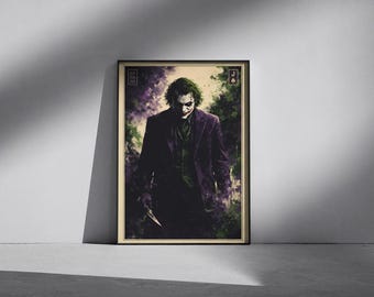 Mysterious Clown Archetype Poster: Dark Joker Gothic Villain Wall Art Print