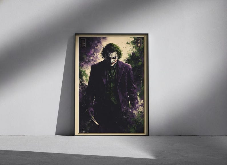 Mysterious Clown Archetype Poster: Dark Joker Gothic Villain Wall Art Print