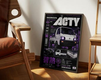 Honda Acty Kei Truck Poster