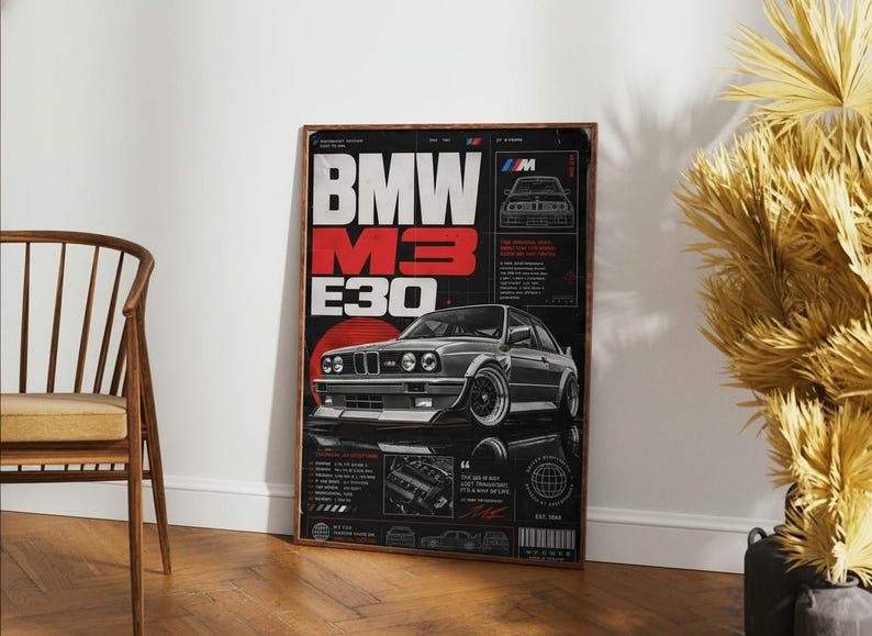 BMW M3 E30 Poster