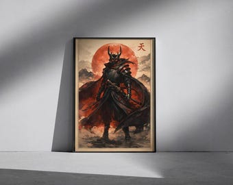 Dark Anime Demon Samurai Poster