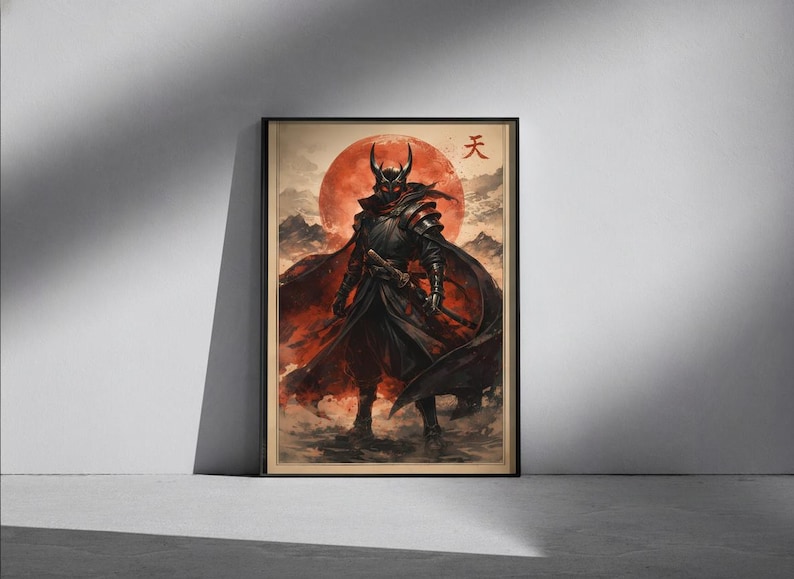 Dark Anime Demon Samurai Poster