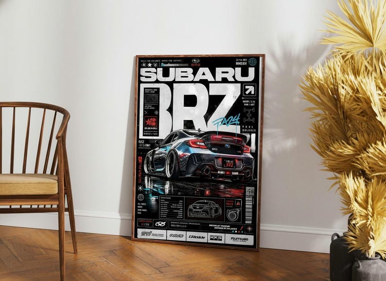 Subaru BRZ Sports Coupe Silhouette Art
