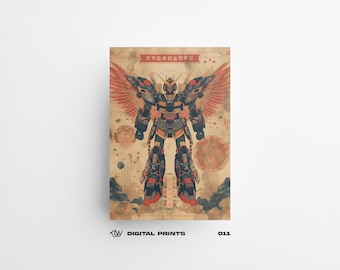 Mech 011 Japanese Artstyle Digital Print Poster - High-Quality Anime Poster, Instant Download