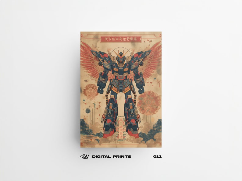Mech 011 Japanese Artstyle Digital Print Poster - High-Quality Anime Poster, Instant Download