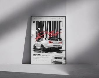Nissan Skyline GT-R R34 Printable Wall Art