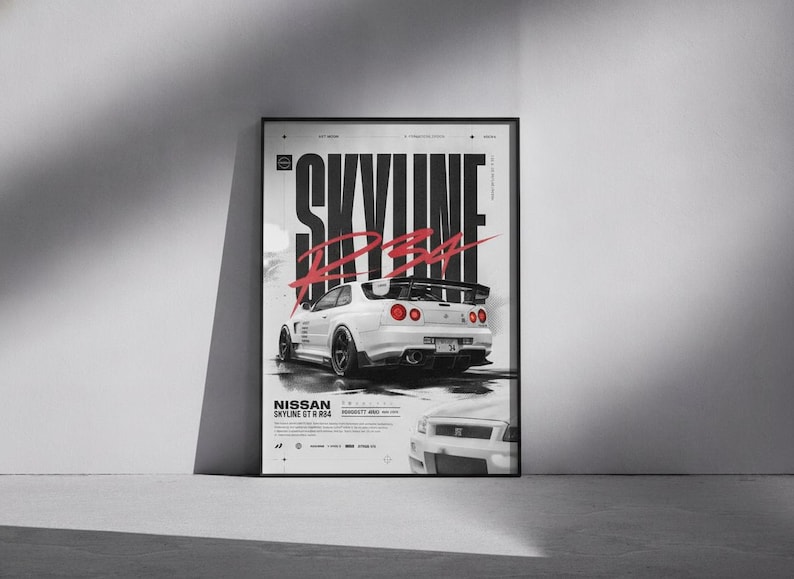 Nissan Skyline GT-R R34 Printable Wall Art