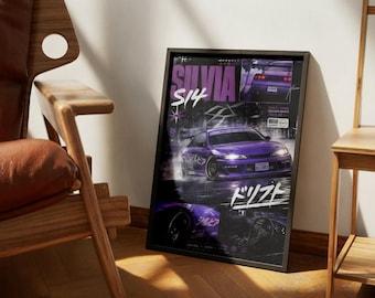 Nissan Silvia S14 Drift Poster