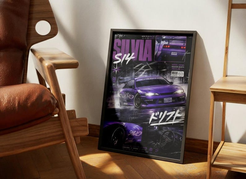 Nissan Silvia S14 Drift Poster