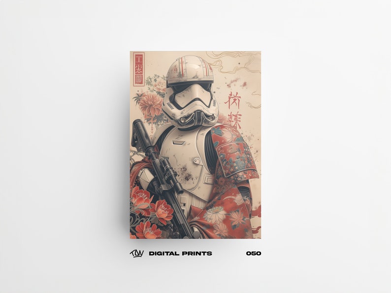 Trooper 050 Japanese Art Style Digital Print Poster - Exclusive Space War Poster, Imperial Digital Art Instant Download