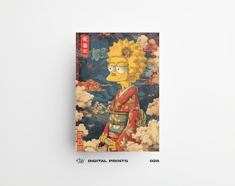 Lisa 028 Poster Japanese Art Style Digital Print - Exclusive cartoon Poster, Instant Download