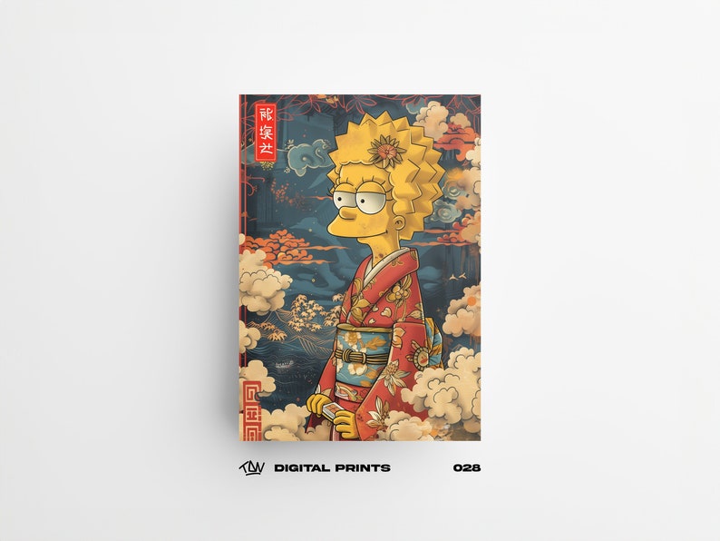 Lisa 028 Poster Japanese Art Style Digital Print - Exclusive cartoon Poster, Instant Download