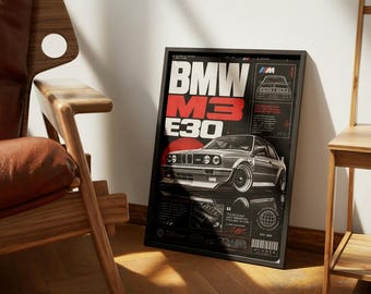 BMW M3 E30 Poster