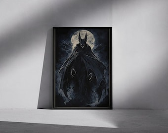 Dark Bat Demon Moon Print