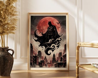 Mysterious Night Vigilante Art Print Japanese Style Poster