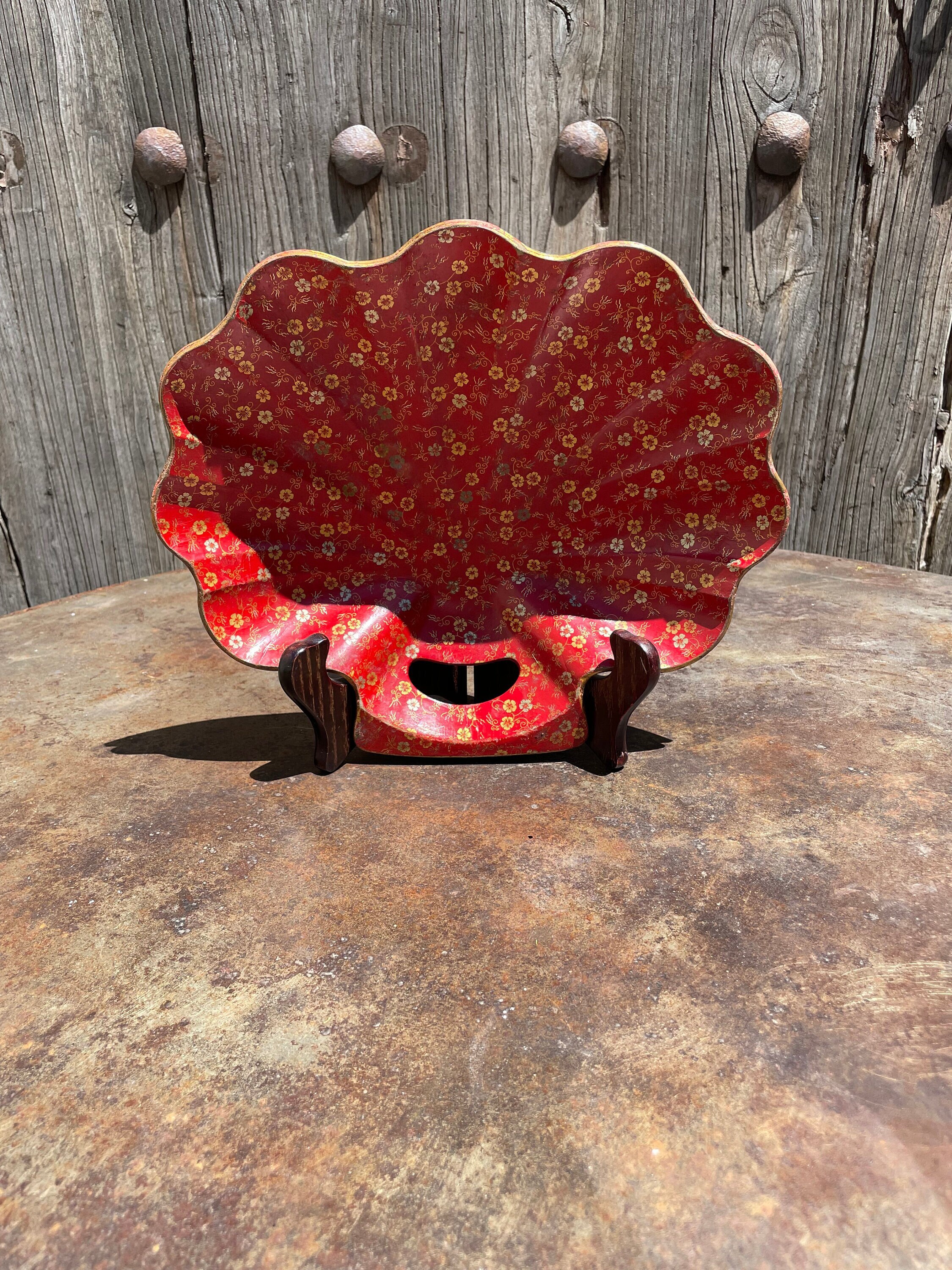 French Red Papier-mache Shell Shaped Tray - Etsy
