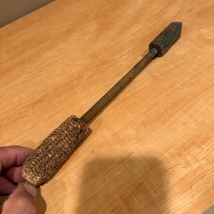 RARE antique soldering iron with a corn cob handle. It was used for soldering sheet metal, carriage making, old cars, and radiator. LOOK
