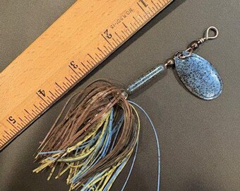 TNO Spin 2.0 Black Dust Magic Craw 1/2oz Specialty Made Bass Size Fishing Inline Spinners Powder Coated Finishes Silicone Tied Skirts