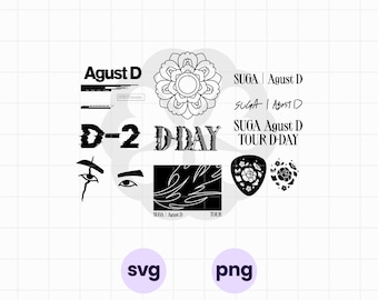 Agust D SVG Bundle | png | Suga D Movie Merch Design | Agust D World Tour Inspired