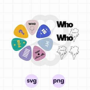 Bundle SVG Qui | png | Vecteur inspiré de la Kpop | Album K-pop SVG pour Cricut
