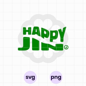 Fröhliches SVG | png | BTS Jin inspirierter Vektor | K-Pop SVG für Cricut