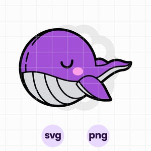 Süßer Wal SVG | png | Kpop-inspirierter Vektor | K-Pop SVG für Cricut
