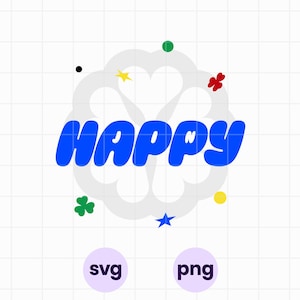 Fröhliches SVG | png | Kpop-inspirierter Vektor | K-Pop SVG für Cricut