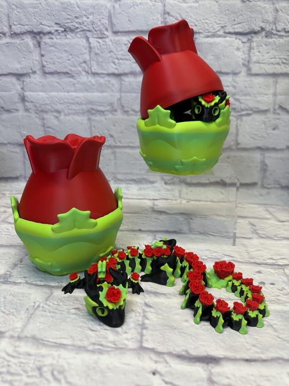 Rosebud Articulated Dragon With Rose Egg: 3D Printed Fidget Toy - Etsy Israel Rosebud Articulated Dragon With Rose Egg: 3D Printed Fidget Toy - Etsy Israel